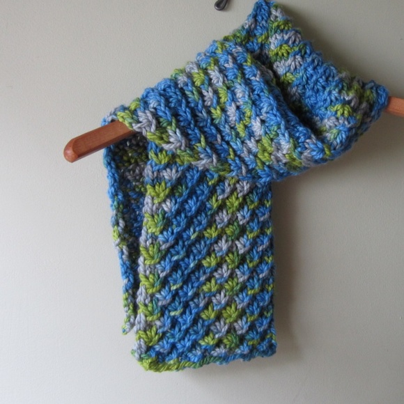 NWOT Hand knit and dyed wool, silk & alpaca scarf - Picture 1 of 5